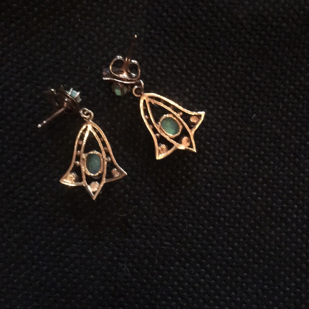 Vintage opal brooch & earrings - Picture 6 of 7